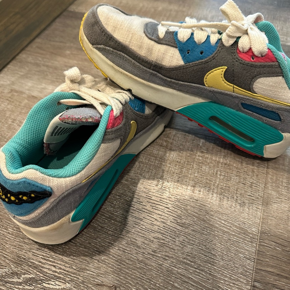 Nike Yellow and Blue Sneakers Retro Design